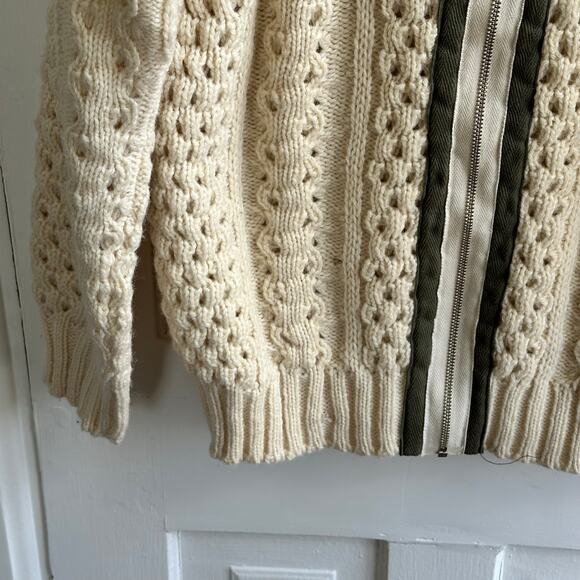 Vintage Slieve League Handloomed Irish Wool Cardigan Fisherman Sweater - Picture 5 of 7